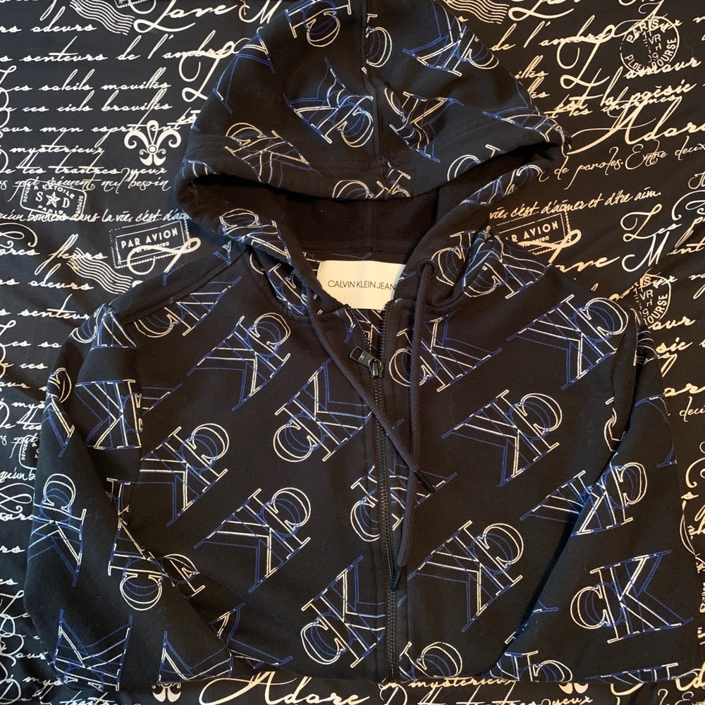 Mens Calvin Klein logo Zip up